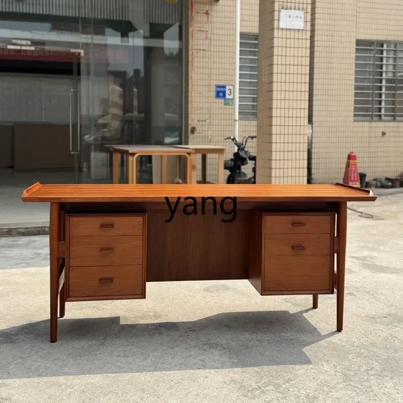 lmM retro solid wood desk antique home living room 3