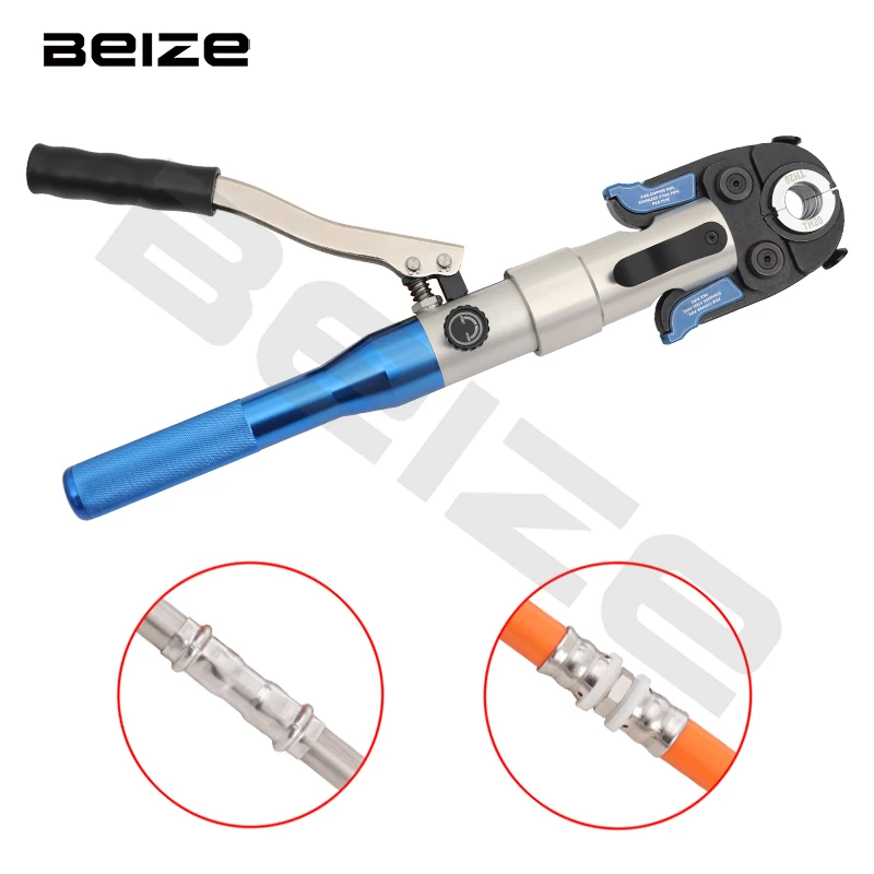 เครื่องมือจีบท่อไฮดรอลิกสำหรับท่อ PEX, สแตนเลส, ทองแดง, คีมกดแบบมืออาชีพสำหรับงานประปา