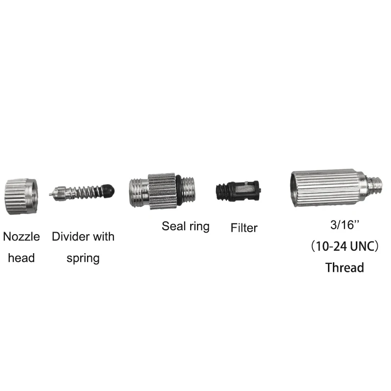 10 sztuk wysokociśnieniowa dysza do mgiełki mgiełki ogrodowe dysze natryskowe do nawilżania 0.1MM-0.6MM