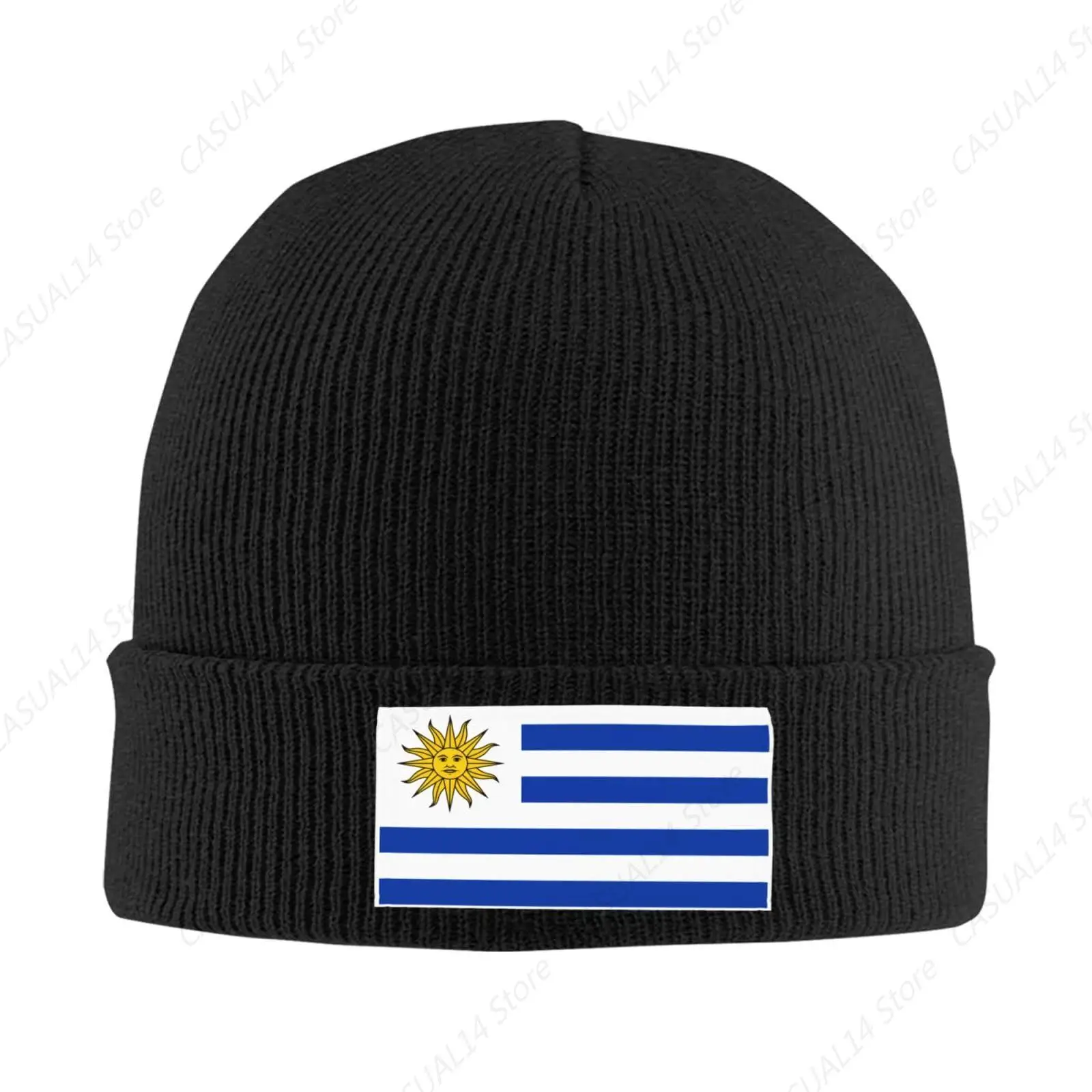 Uruguay Flag Knit Beanie Hats For Men And Women Unisex Winter Hat Beanies Skull Cap Print One Size