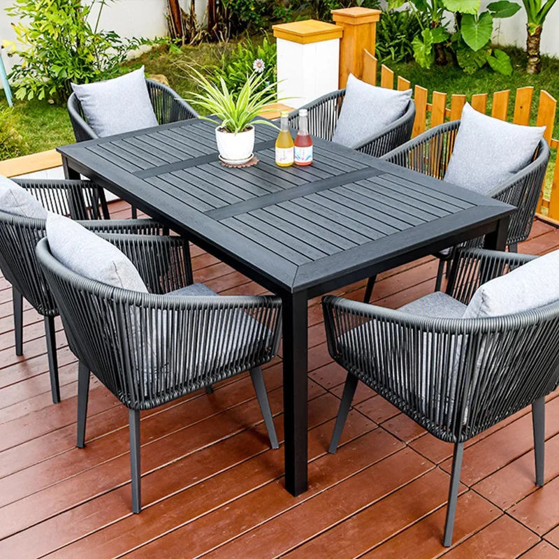 

Customizable Outdoor Furniture Garden Furniture Set, Outdoor Rattan-woven Garden Chairs, Table and Chair