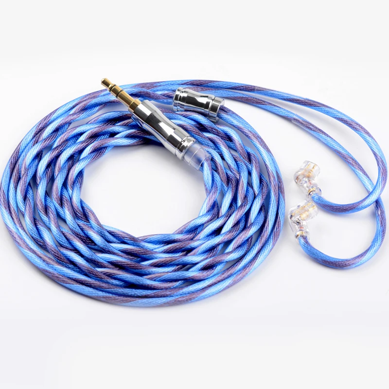 NICEHCK BlueIsland 5N Litz High-End OCC Silver Plated Cable Earphone Upgrade Cable 3.5/2.5/4.4mm MMCX/QDC/2Pin for NX8 EBX25Ti