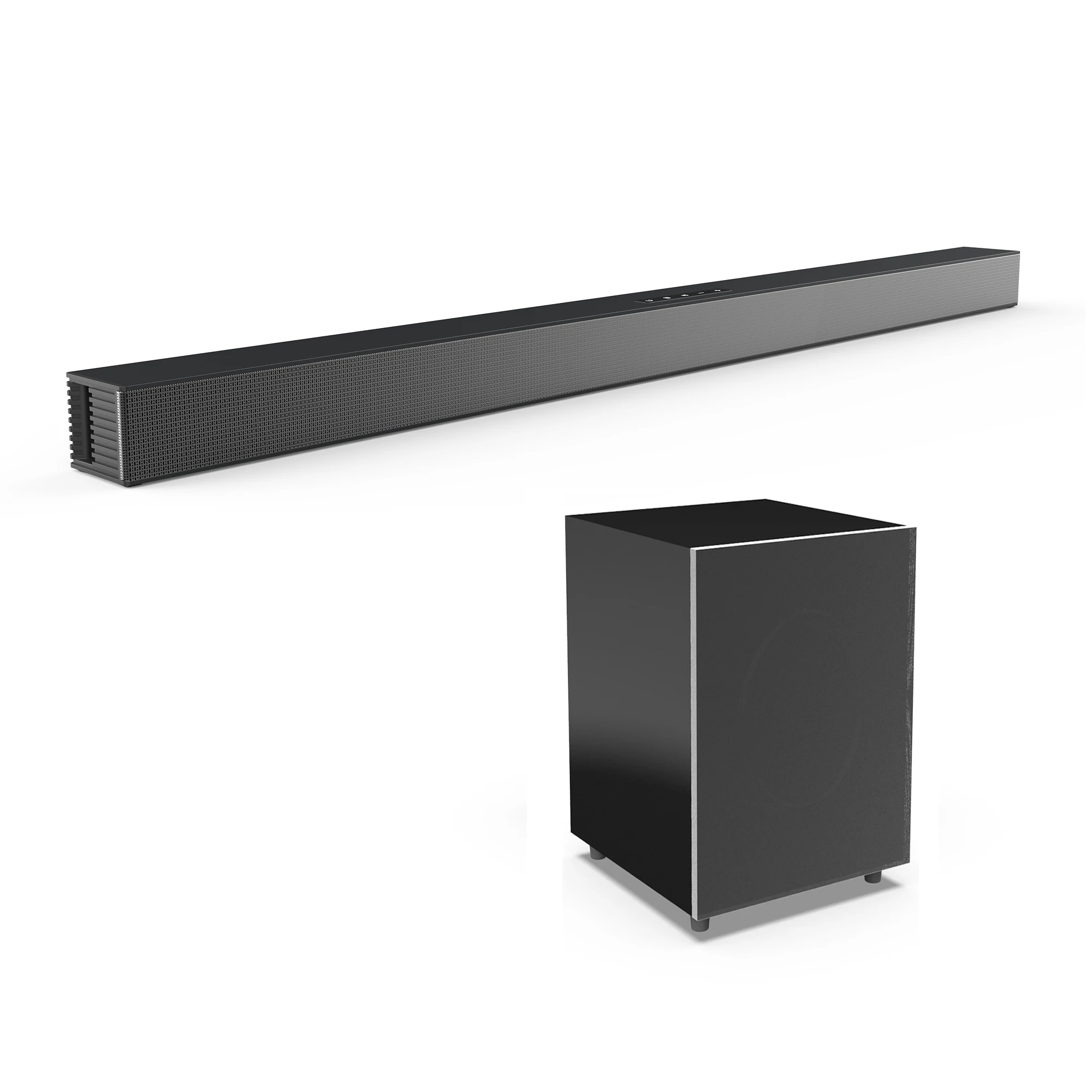 

Беспроводная звуковая панель для телевизора 84 Вт с беспроводным сабвуфером Саундбар 2,1 Система объемного звучания для домашнего кинотеатра Aux/USB/оптический/коаксиальный/RCA