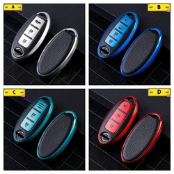 TPU Leather Car Key Case Cover for Nissan Leaf Micra Qashqai J11 J10 X Trail T32 Versa Note Patrol Key Fob Cover Accessories