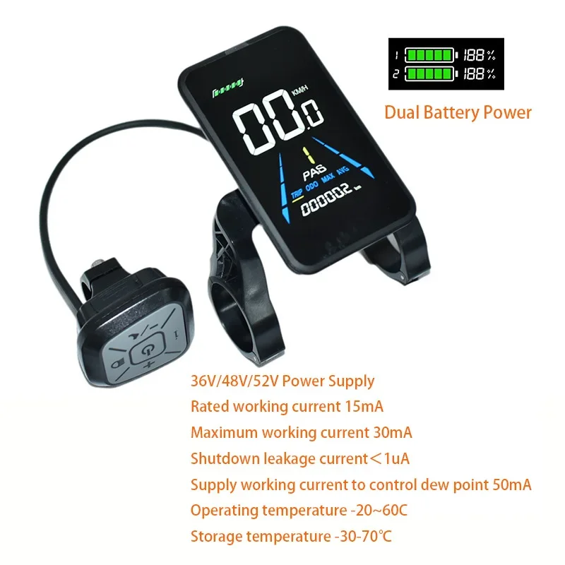 

Nulkomma EBike Display Screen Meter Fatbike Computer Speed Control Panel 36V 48V 52V speedometer for Engwe Bike YL81F Yolin