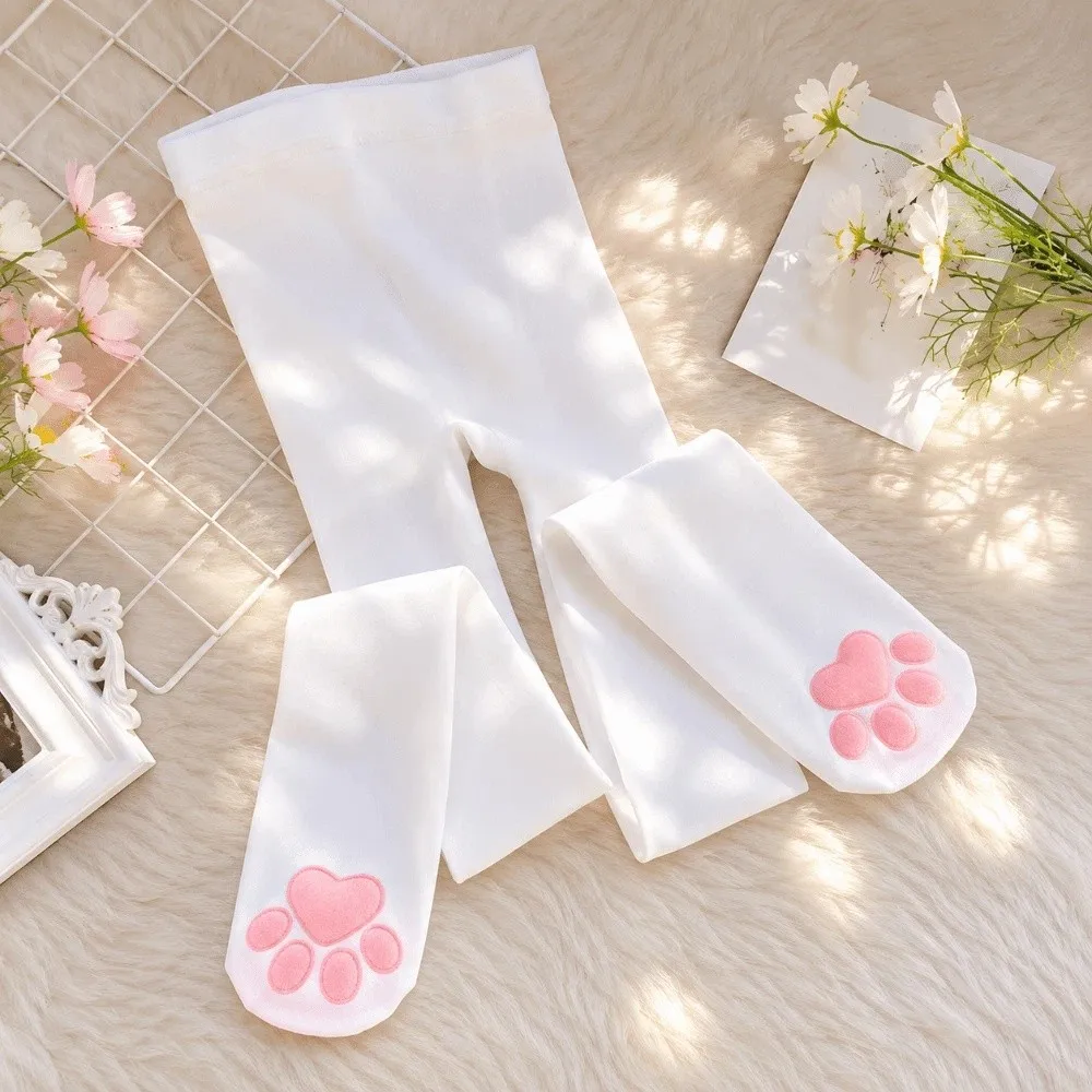 Kawaii Cute Style Cat Paw Pad Stockings Long Length Harajuku 3D Cat Claw Pantyhose Gothic Lolita Female Long Socks Women