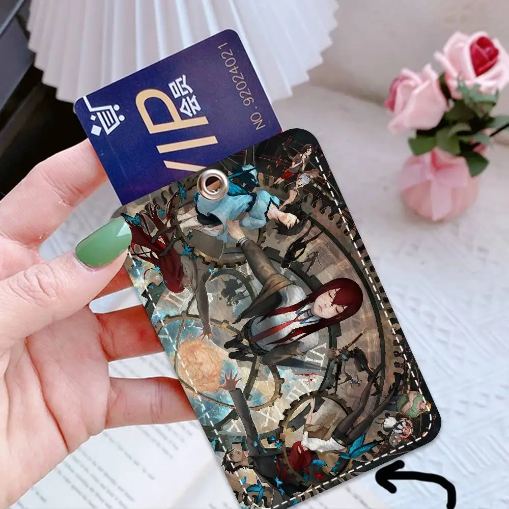 

Прямоугольный брелок-держатель для карт STEINS GATE, держатель для бейджей и кредитных карт, держатель для студенческих удостоверений, чехол для проездных на автобус