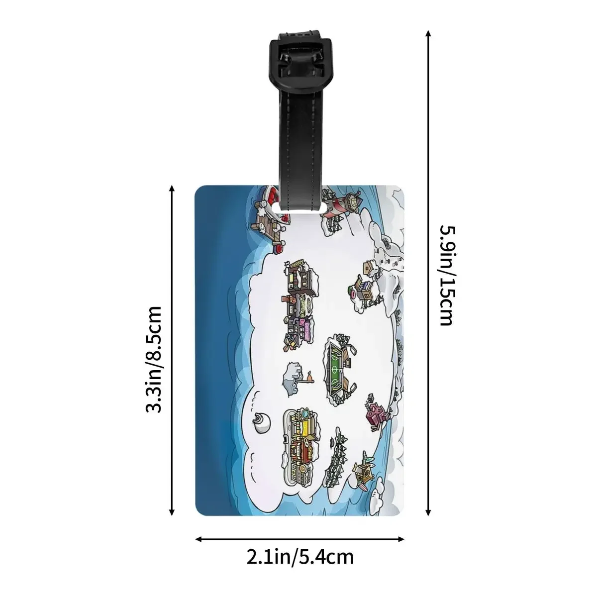 Club Penguin Map Luggage Tags Suitcase Accessories Travel Cute Baggage Boarding Tag Label Holder ID Name Address