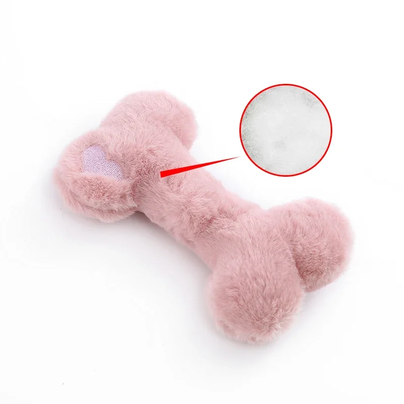 Interesting love bone plush vocal dog toys containing bb called grinding teeth bite resistant interactive play pet supplies