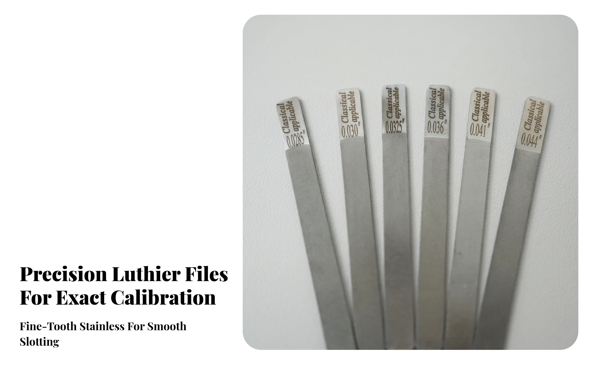 Guitar Nut File Set, Six Pieces Guitar Nut File Set, Six Pieces