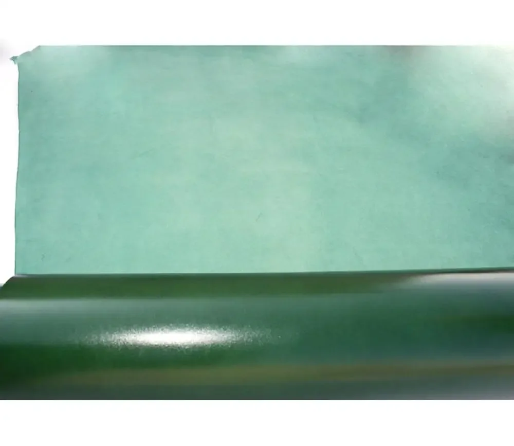 Baver Color Full Grain Cowhide Genuine  Vegetable Tanned Leather Craft Material Glossy Surface Green Color