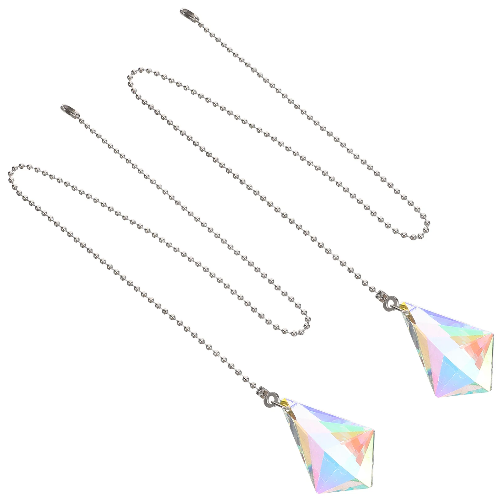 2 قطعة سلسلة سحب مروحة الزخرفية سلسلة إضاءة كريستالية بيضاء موسع لاستخدام مروحة السقف وتركيبات إضاءة السقف #5