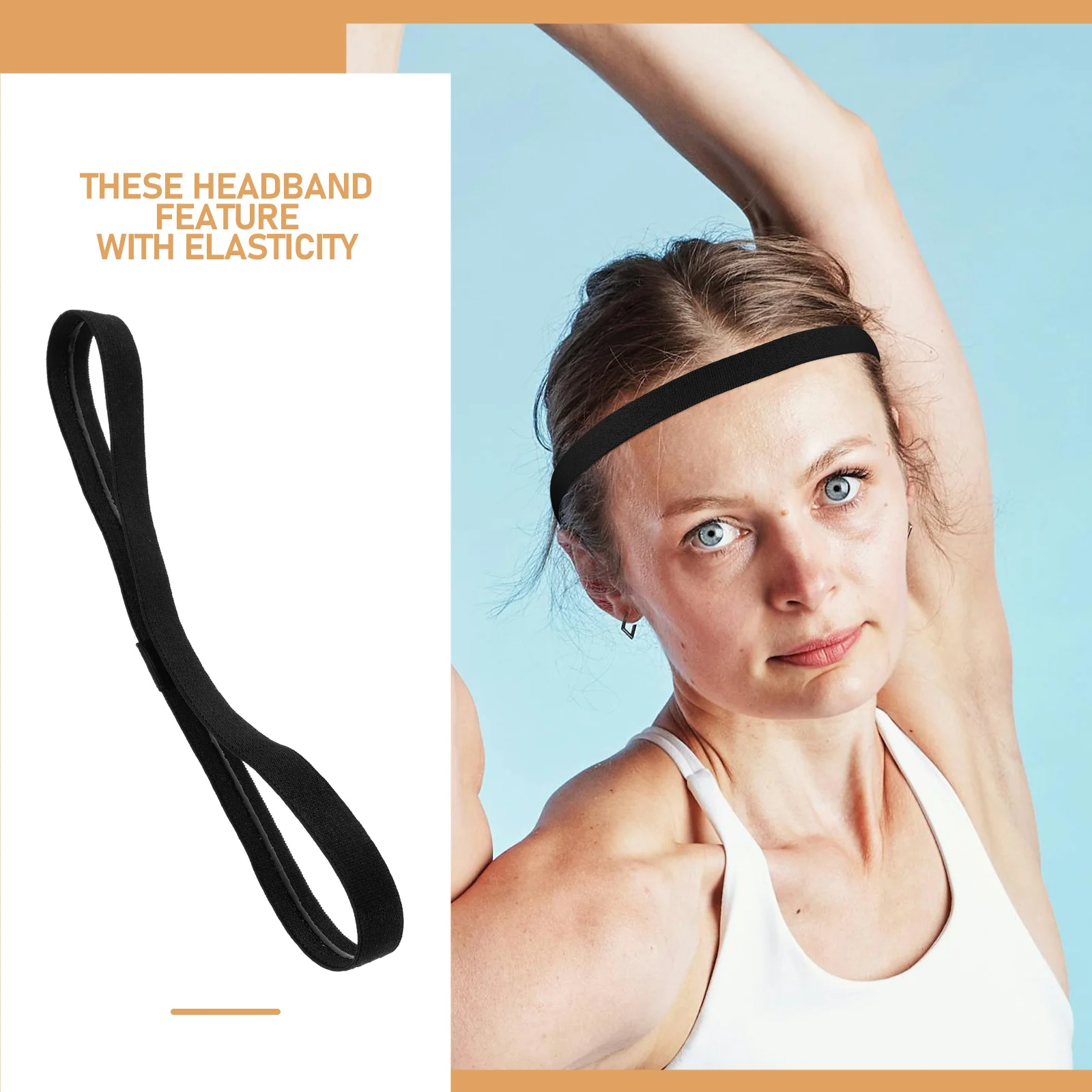 

Sweat Headband for Women Sports Decorative Elastic Breathable Moisture Wicking Quick Drying Anti Fitness Wrap