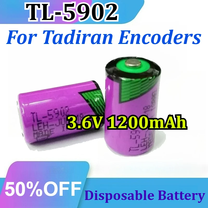 TL-5902 For Tadiran Encoders Lithium Battery , 1/2AA  3.6V 1200mAh ETC Devices & Delta PLC , Disposable Battery