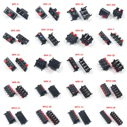 2/5/10PCS WP Audio Cable Clamp 2P 3P 4P 6P 8P 10P 12P Push-In Jack Spring Load Audio Speaker Terminals Connector Breadboard