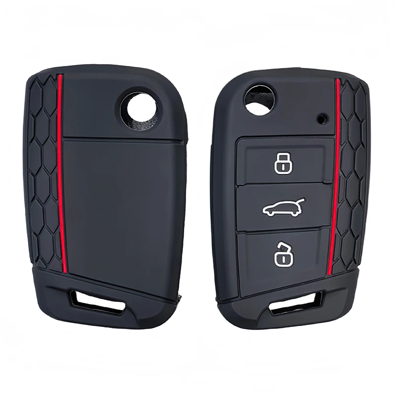 Funda para mando a distancia de coche, Protector de 3 botones para VW Golf Mk4 Mk5 Mk6 Volkswagen Golf Beetle Cabriolet Caddy Eos Tiguan