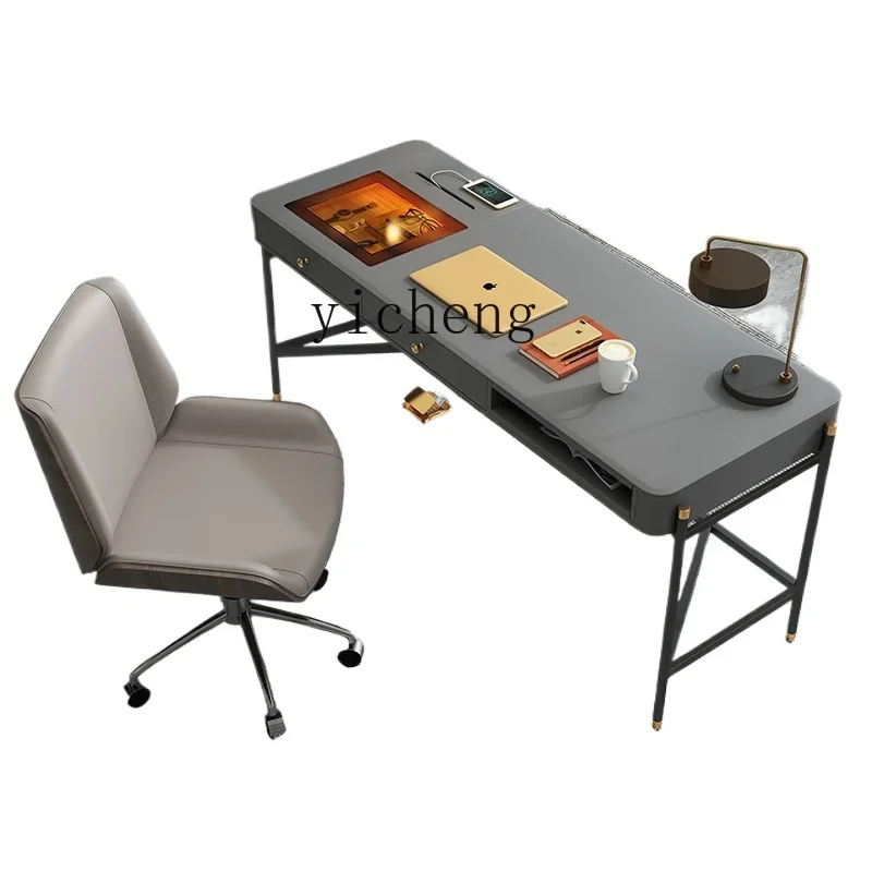 desk tempered glass countertop modern simple home writing desk office computer desk
