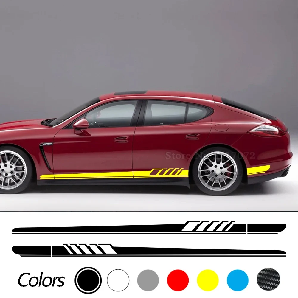 2 шт., наклейки на автомобильные двери и юбки, для Porsche Cayenne 958 955 957 GTS Panamera 971 970 Taycan