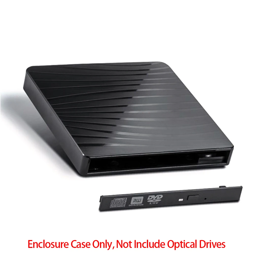Drive External Optical USB 3.0/Type-C with Dual Head Power Cord External Case Non-Slip Mat Striped for Desktop Computers Laptops