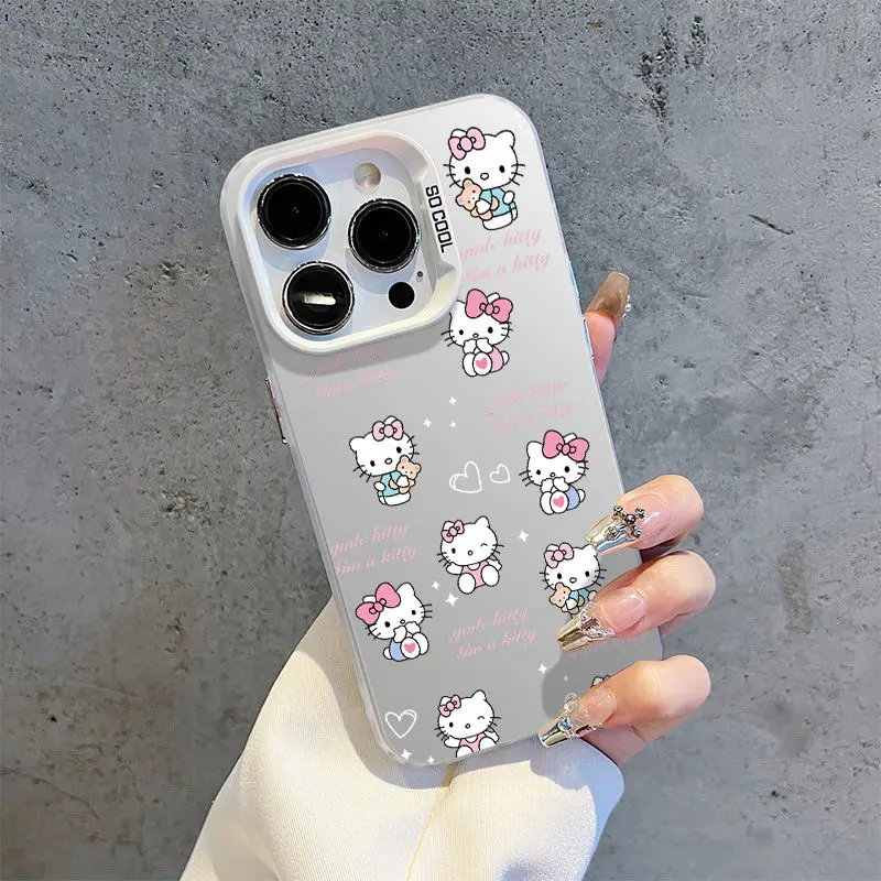 Custodia per telefono Sanrio Hello Kitty Kawaii Cartoon per iPhone 15 14 13 12 11 Pro Max XR XS MAX 7 8 Plus MINI Y2K Cover posteriore per ragazza