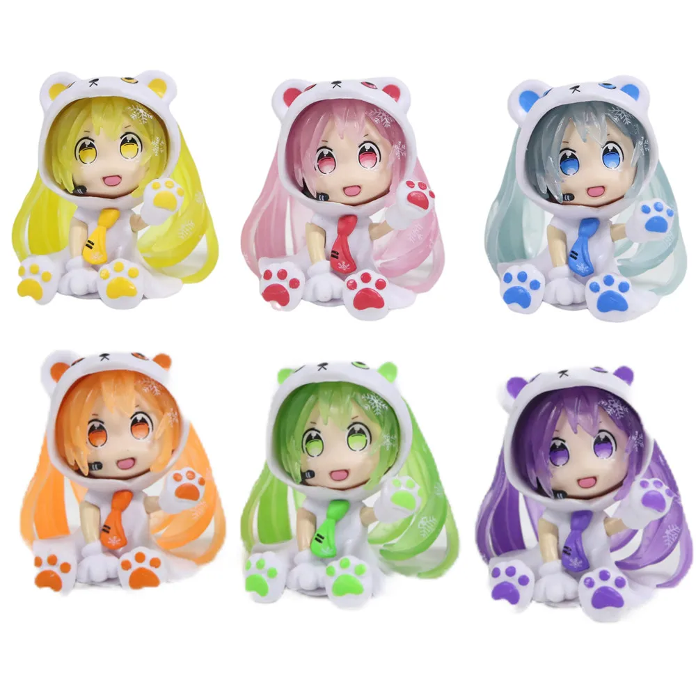 Random Color Hatsune Miku bear's-paw Girl Virtual Singer Manga Figure Kawaii Beauty Collection girl PVC Action Model toy