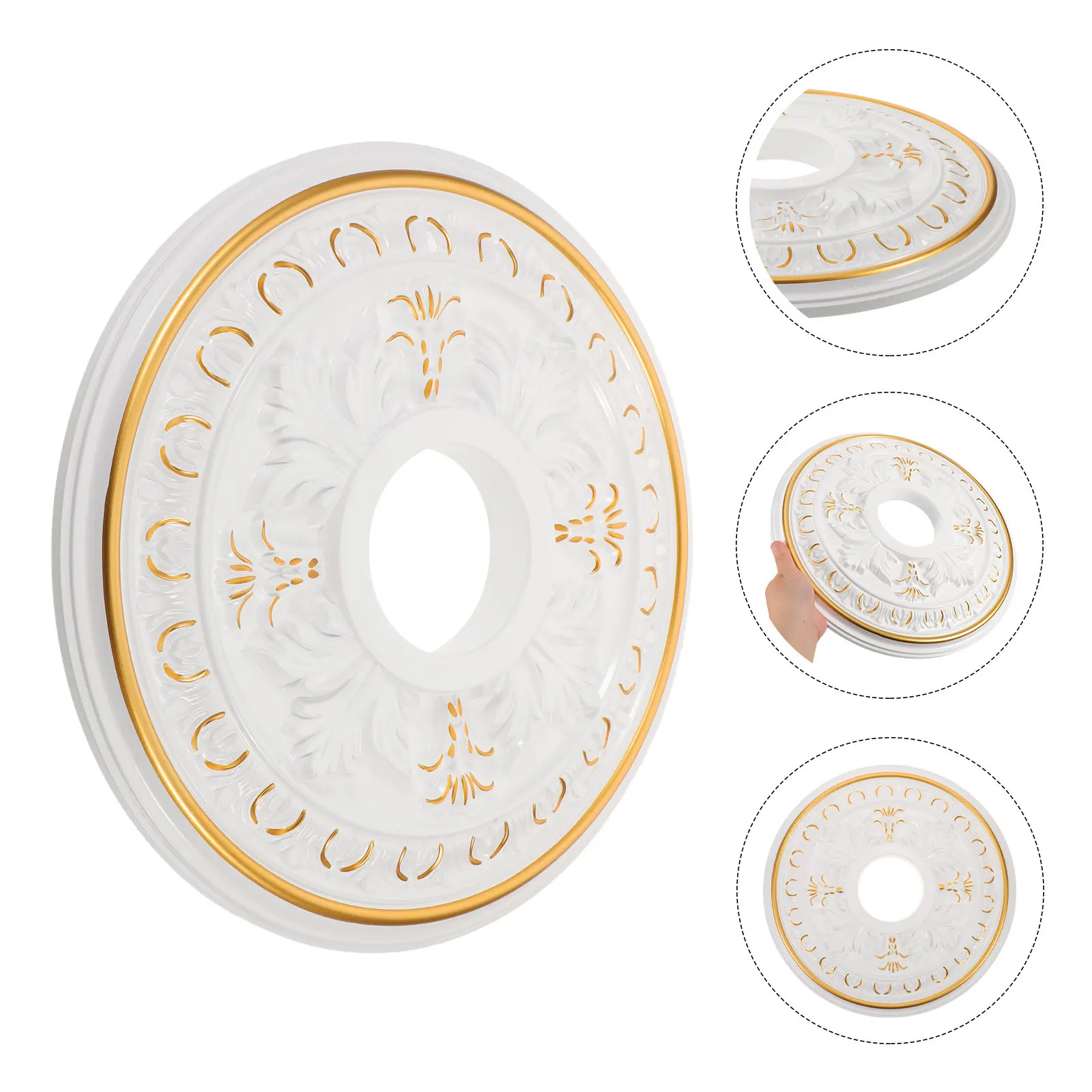 plafonnier-leger-396-cm-de-diametre-exterieur-11-cm-de-diametre-interieur-blanc-en-plastique-moule-forme-ronde-pour-luminaires-suspendus-et-encastres