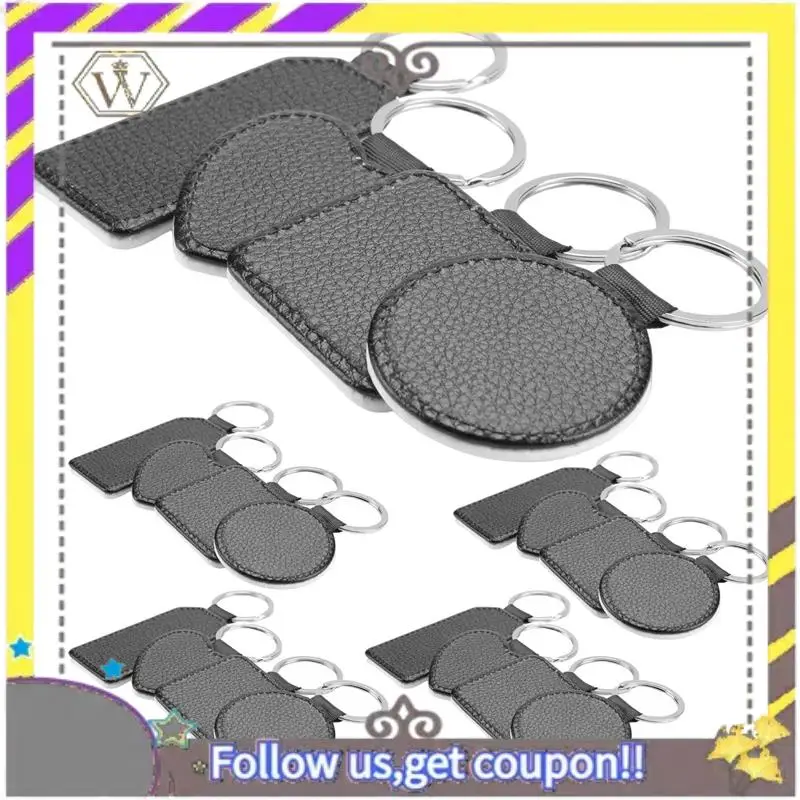 New 20 Pieces Sublimation Blank Keychains PU Leather Keychain Pendant Heat Transfer Keychain Ornament For DIY Crafts Making