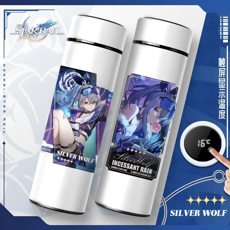 Game Honkai: Star Rail Cos Seele Blade Bronya Luocha Welt Kafka Etc. Unisex Portable Digital Display Thermos Cup Gift