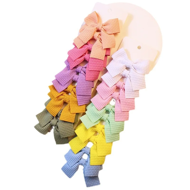 

Girls Bow Hair Clips Knotted Y2K Bows Alligator Solid Cotton Color Fabric Bowknots Hairpin Korean Hair Accessories for Kid 20pcs