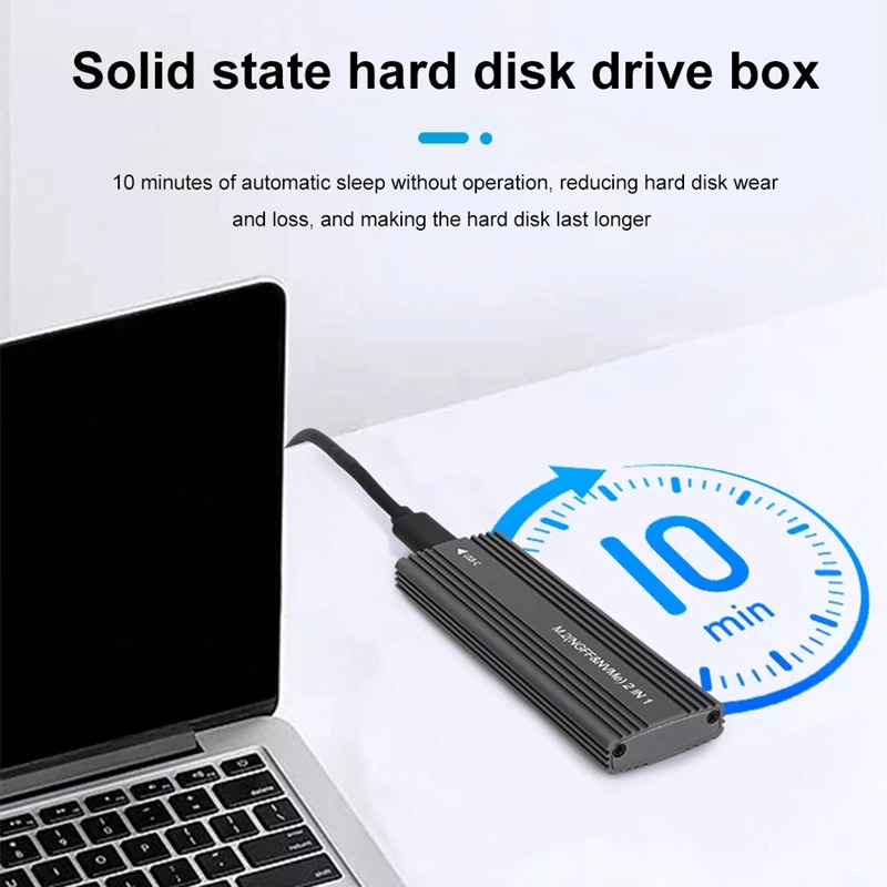 Top-10Gbps NVME/SATA Dual Protocol SSD Enclosure SSD Case Box USB 3.1 Type To M.2 NGFF Pcie SSD External Enclosure