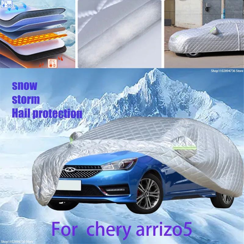 

For chery arrizo5 Outdoor Cotton Thickened Awning For Car Anti Hail Protection Snow Covers Sunshade Waterproof Dustproof