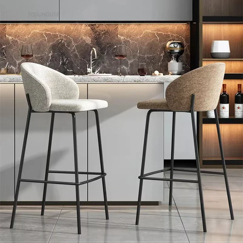 

Nordic Bar Stools Light Luxury Bar Chairs Home Kitchen Iron Desk Minimalist High Stool Taburete Alto Cocina Bar Furniture