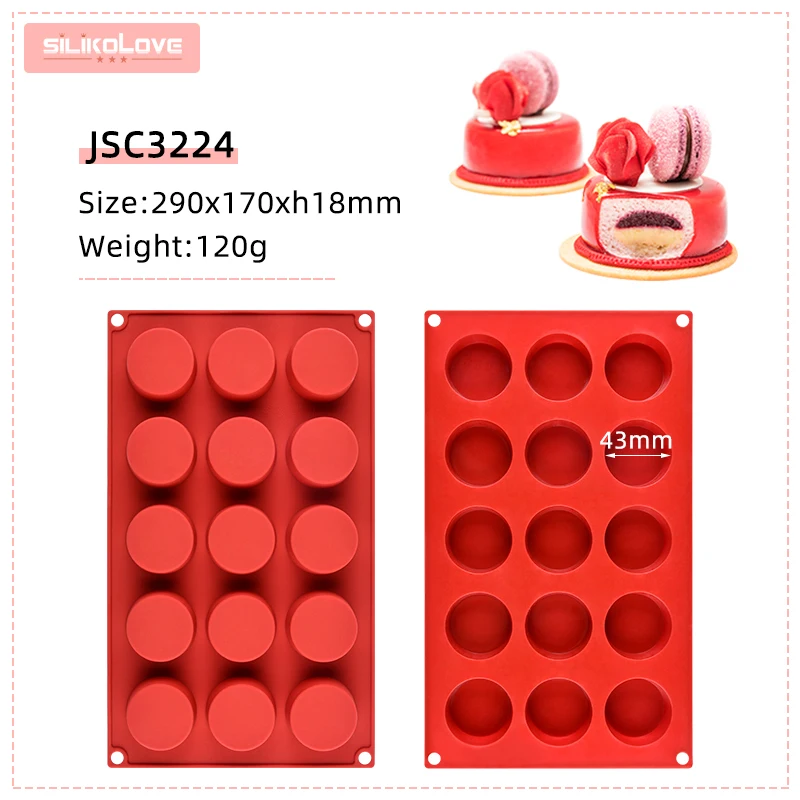 Flat Cylinder Silicone Mold For Baking Chocolate Cover Cookie Sandwich Cookies Muffin Cupcake Brownie Cake Pudding Jello Mould