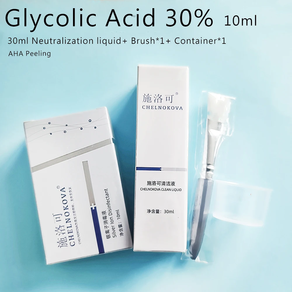 

Chelnokova glycolic acid 30 30% concentration 10ml AHA Suitable for dermatologists Salon Institution Beauty product Peel