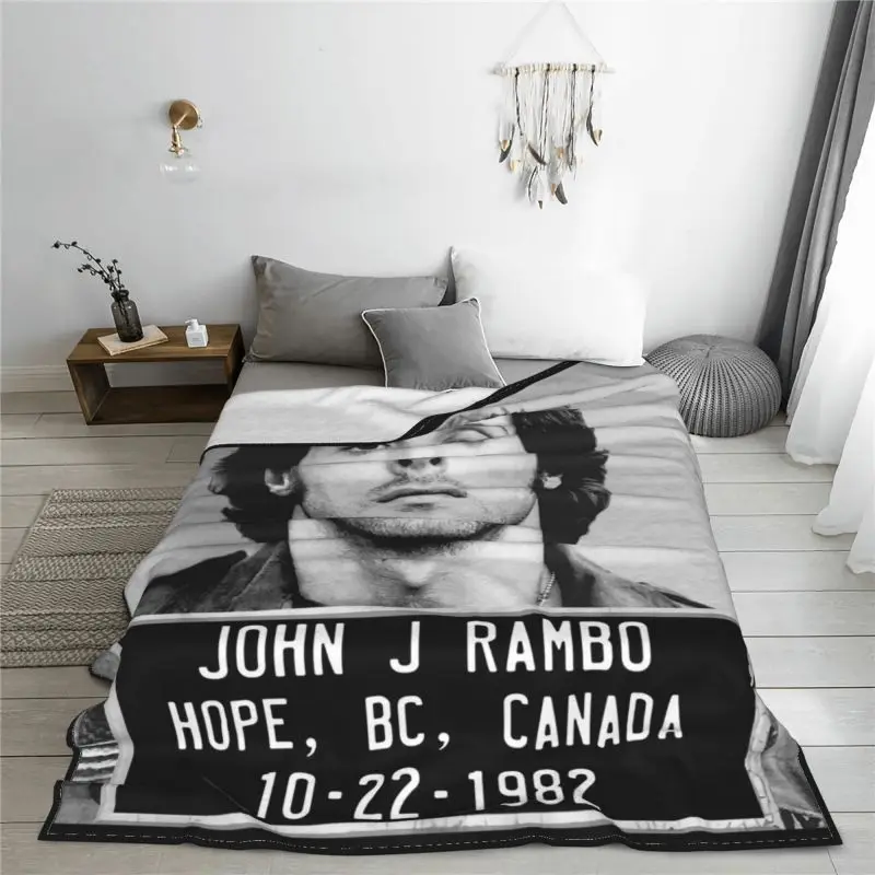 Rambo First Blood John J Rambo Mug Shot Blanket Velvet Comfort Super Soft Couch Blanket Home Decotation