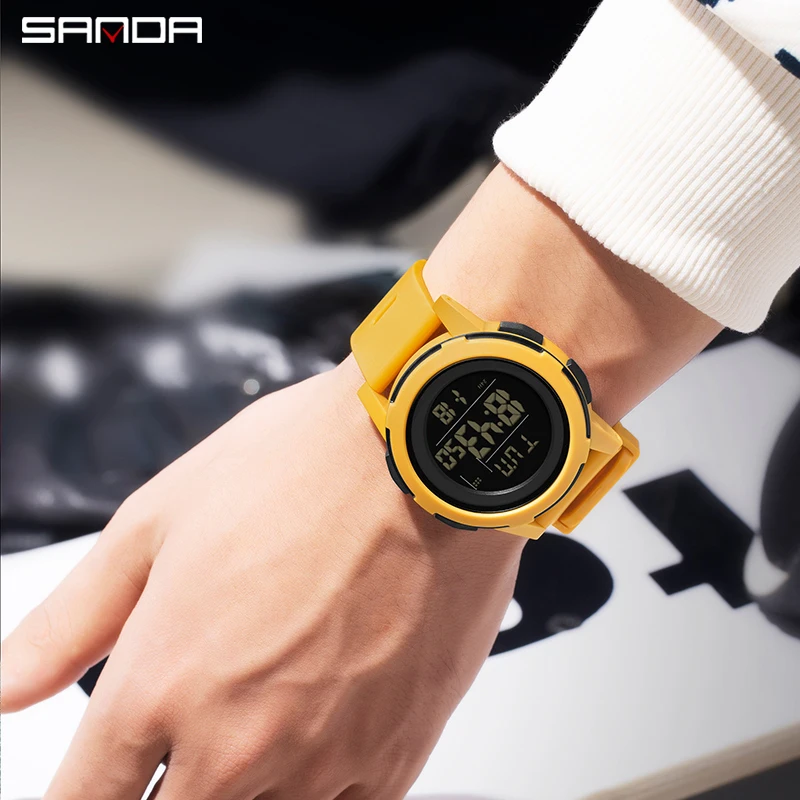 SANDA Multifunction Sport Watch for Man Waterproof LED Light Digital Watches Luxury Outdoor Electronic Men\'s Wristwatch