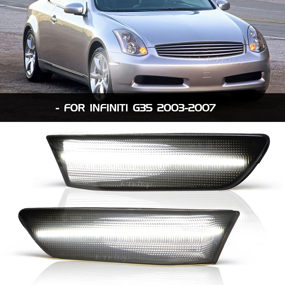 Fender Side Marker Lights Turn Signal Lamps LED  Sequential For Nissan Skyline 350GT Infiniti G35 2D Coupe 2003-2007