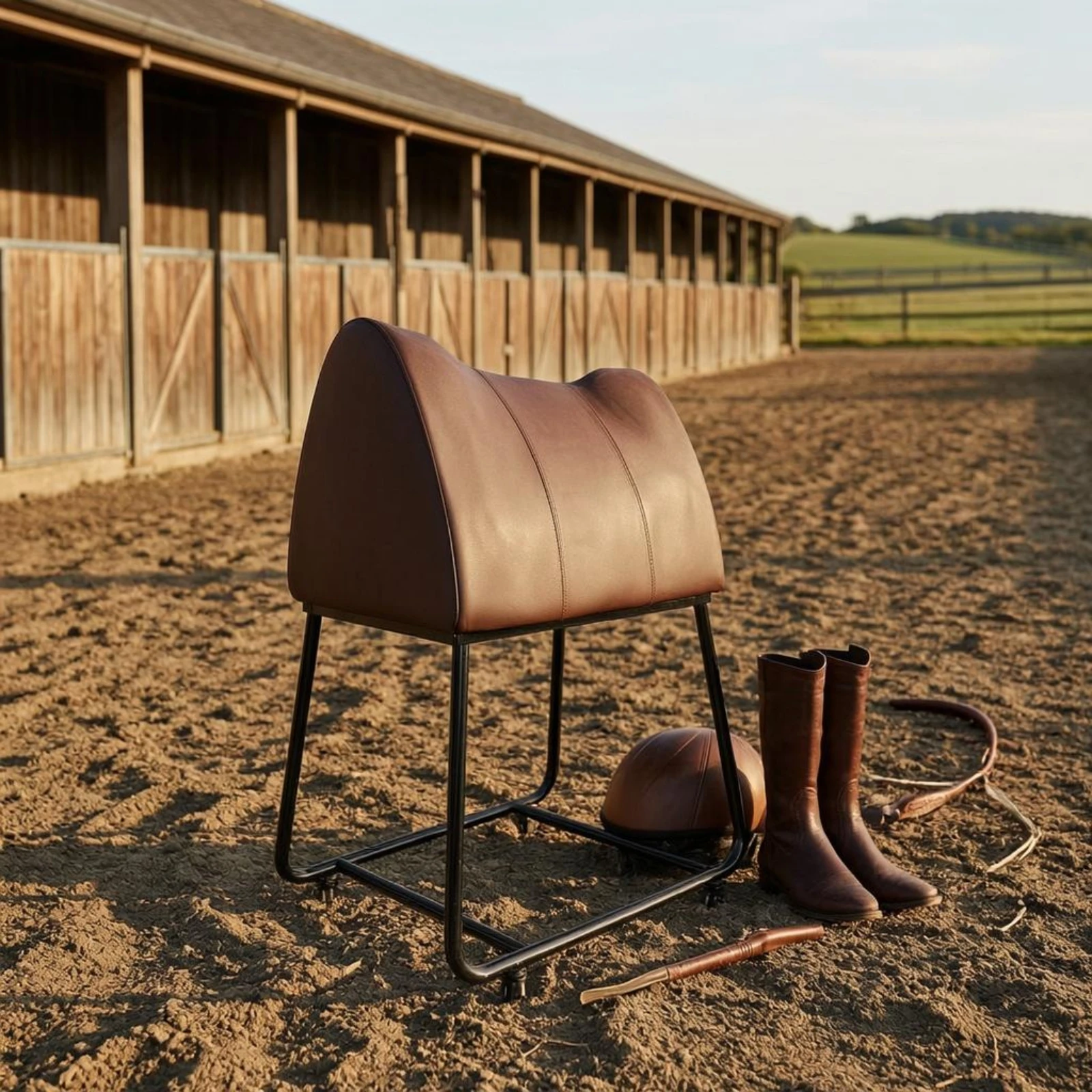 

Mobile Saddle Rack Caster Wheels Rolling Saddle Rack Horse Tack Stand Rectangular Base Transport Furniture Easy Install