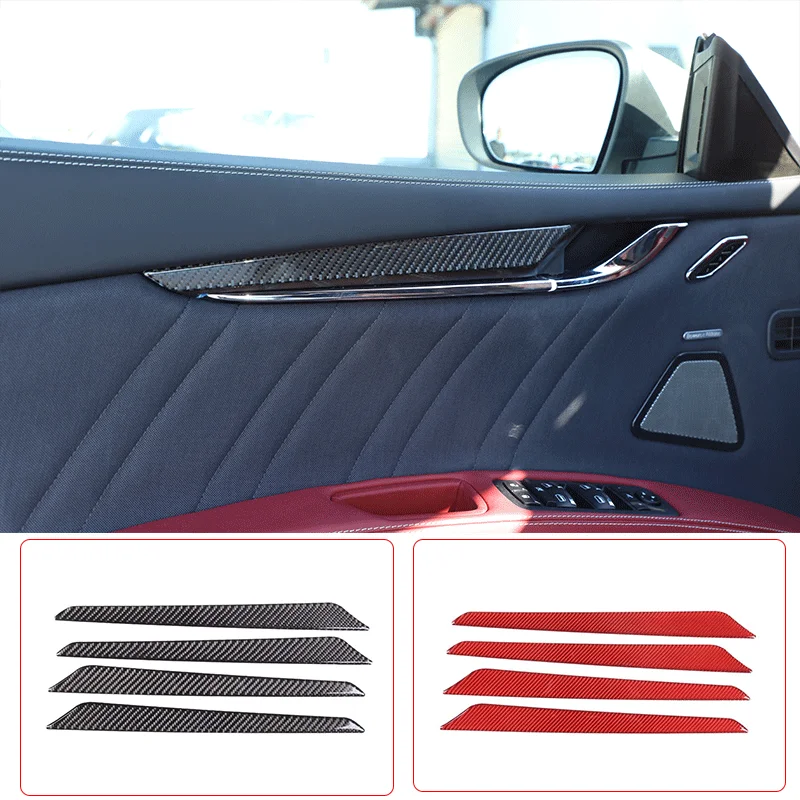 For 2014-22 Maserati Ghibli/Quattroporte Soft Carbon Fiber Car Styling Interior Door Panel Trim Sticker Car Interior Accessories