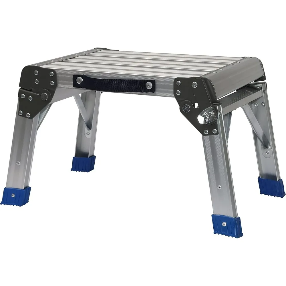

Foldable Aluminum Platform & Step Stool - 26"D x 24.5"W x 13.3"H(350 lbs. Maximum Capacity)