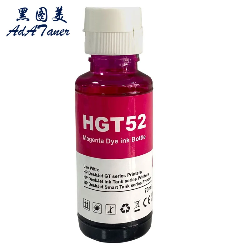 GT51 GT 51 52 53 GT52 GT53 Premium Color Compatible Bottle Water Based Refill Inkjet Ink For HP DeskJet GT 5810 5820 Printer