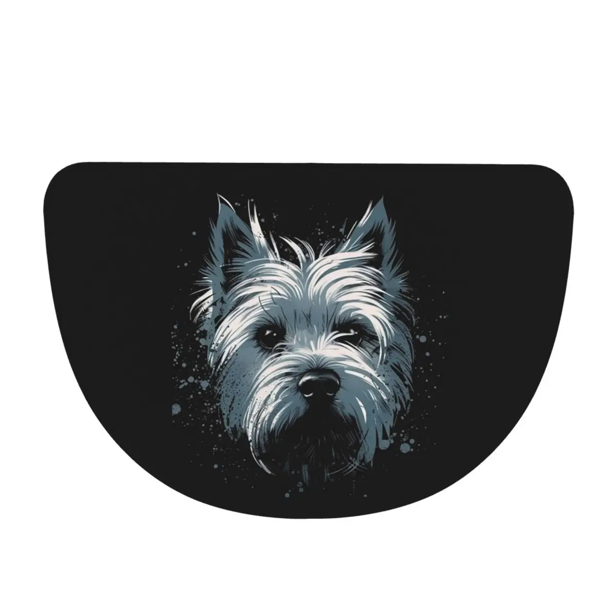 Westie Dog West Highland White Terrier Soft Flannel Half Round Doormat Non Slip Bathroom Mat Absorbent Floor Carpet for Garage