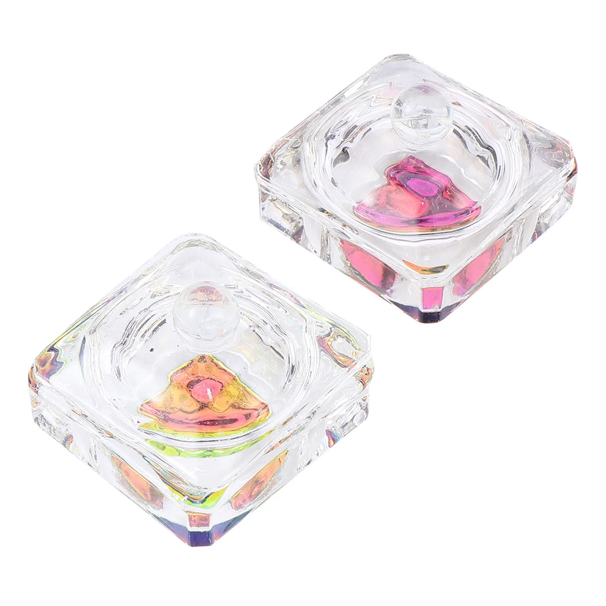 2 Stuks Nail Art Crystal Cup Duurzame Glazen Mengkom voor Acryl Vloeibaar Poeder Professionele Salon Gebruik Nagel Kristallen Glazen Beker