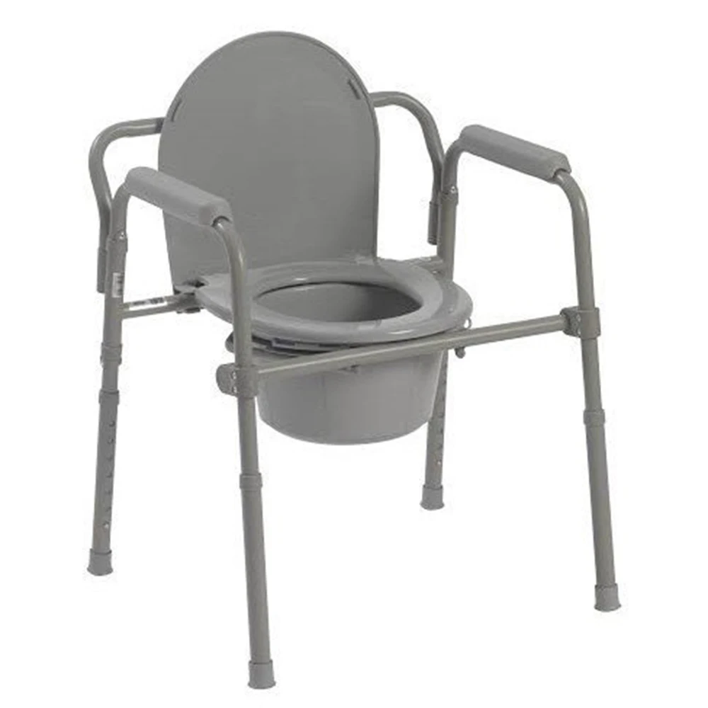 Red Disabled Foldable Folding Commode Chair Toilet for Elderly