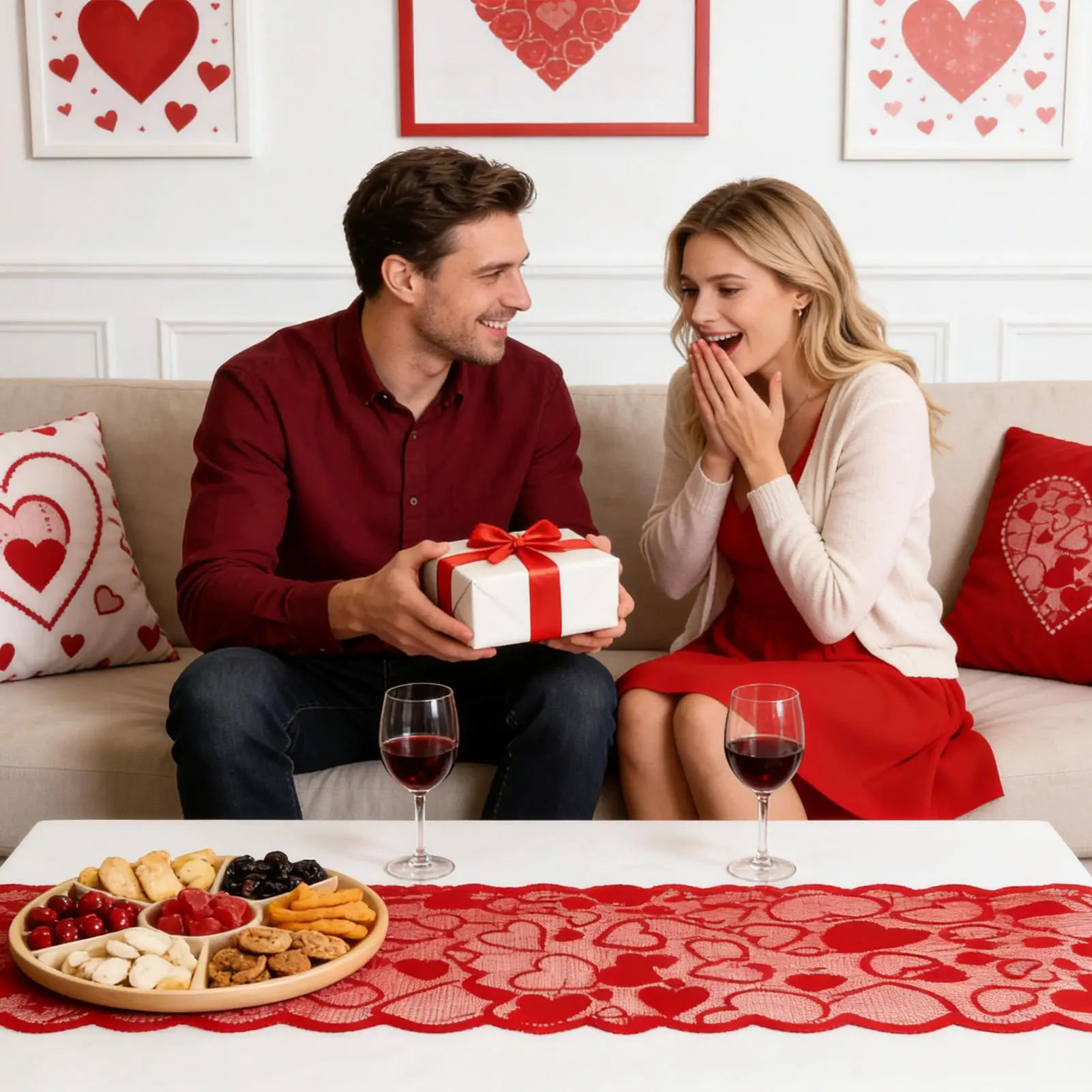 Table Runner Valentine Red Lace Love Heart Valentine Dining Room Decor Anniversaries Dining Table Runner For Holiday Parties