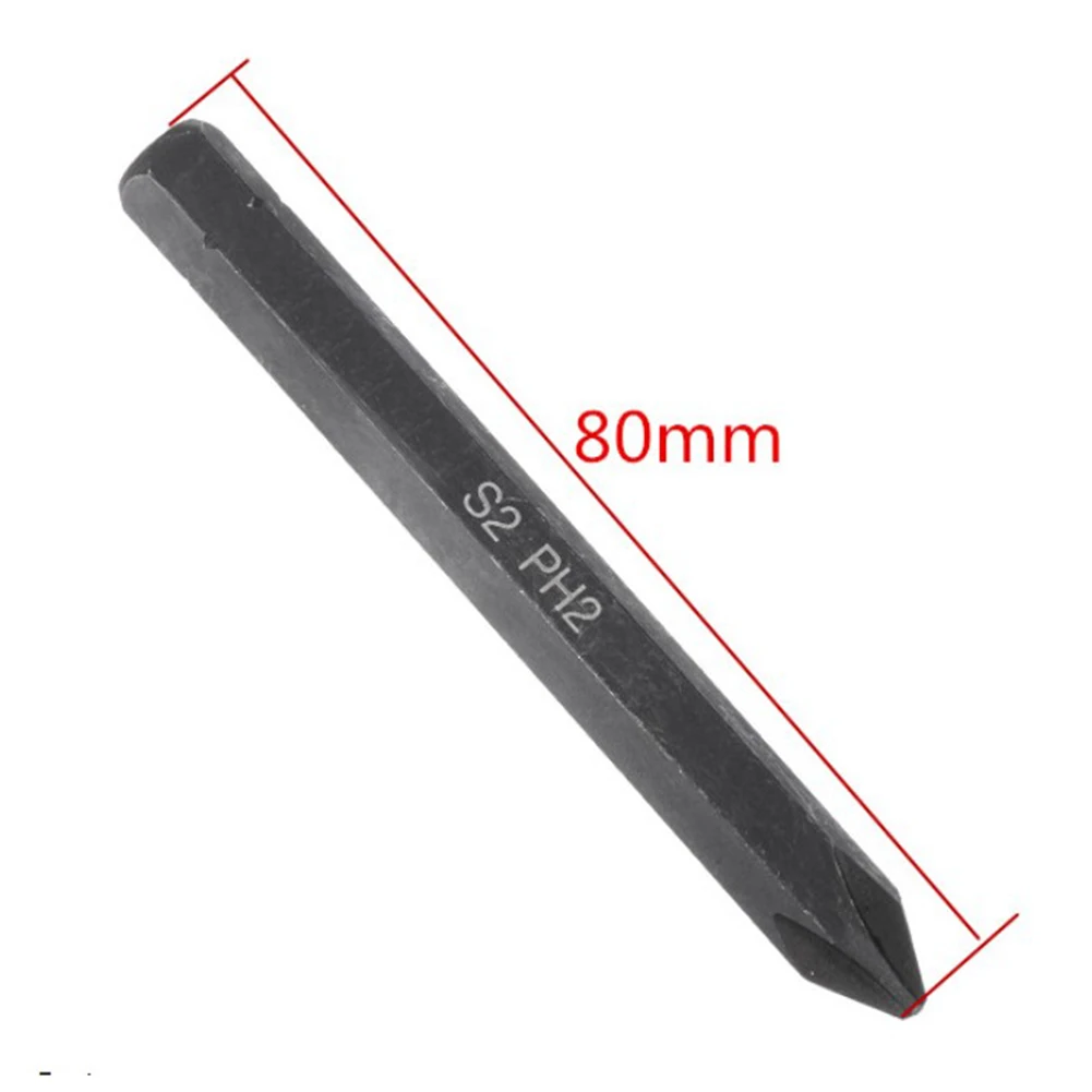 Cross Screwdriver Screwdriver Bit Screwdriver 80mm Black PH3 Drill Electric Electric Screwdriver For Manual Hex Shank