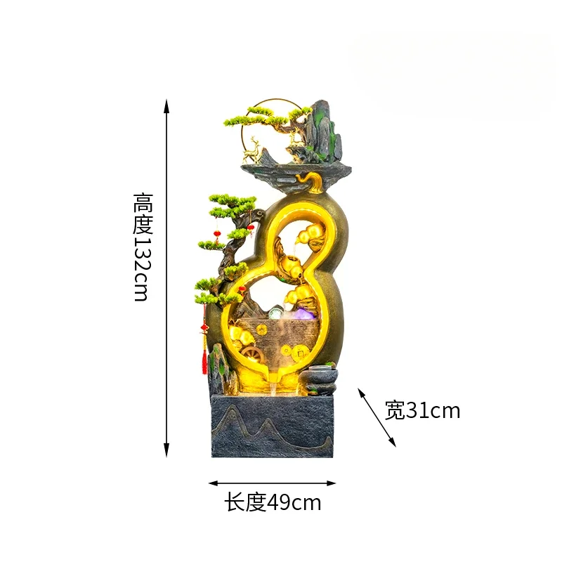 gourd rockery flowing water fountain lucky feng shui wheel circulating water floor decoration ornament