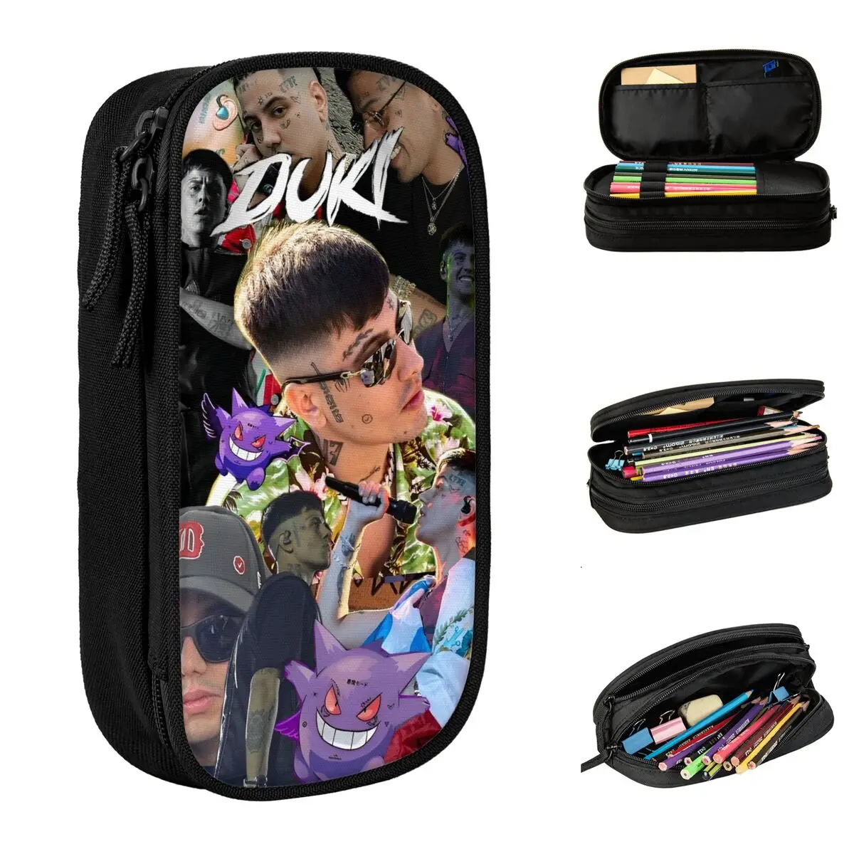 Lovely Hiphop Rapper DUKI Pencil Case Pencil Box Pen Kids Big Capacity Bag School Supplies Zipper Stationery