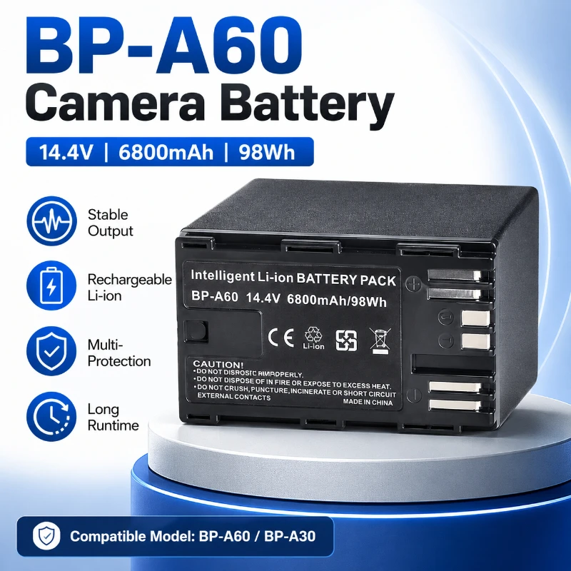 14.4v 6800mah BP-A60, BP-A30 Battery  Suitable for Canon Professional Grade Photography Camera Digital Battery