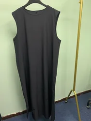 Vestido largo sin mangas para mujer árabe, ropa interior islámica, sin mangas, para Dubái, Turquía, Blac